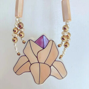 Vintage Karla Jordan Flower Pendant Statement Necklace
